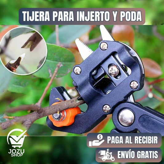 TIJERA PARA INJERTO Y PODA🌱 (3 CUCHILLAS + 2 SOPORTES)