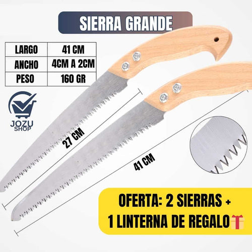 SIERRA PARA PODAR ( 2 SIERRAS + 1 LINTERNA🔦 DE REGALO🎁)